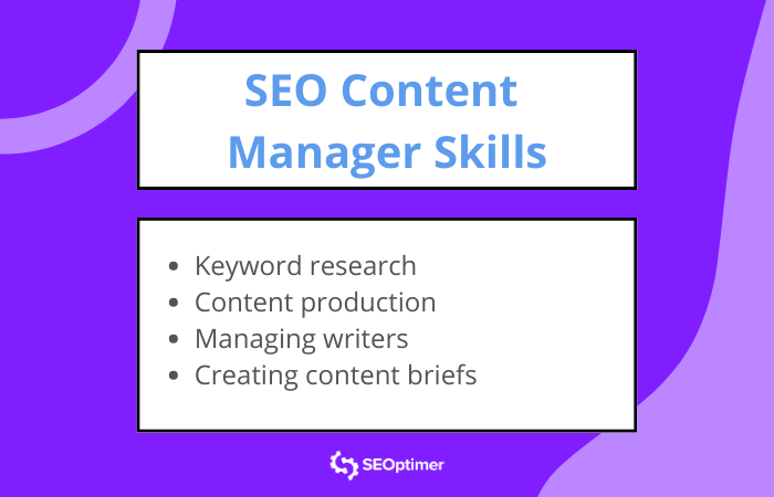 seo content manager vaardigheden